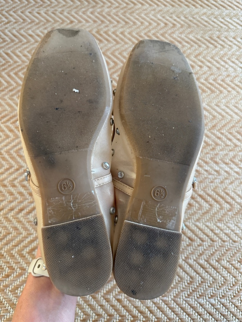 wild fable Nude/Tan Mary Jane Flats with Rhinestone Studs - Picture 3 of 5